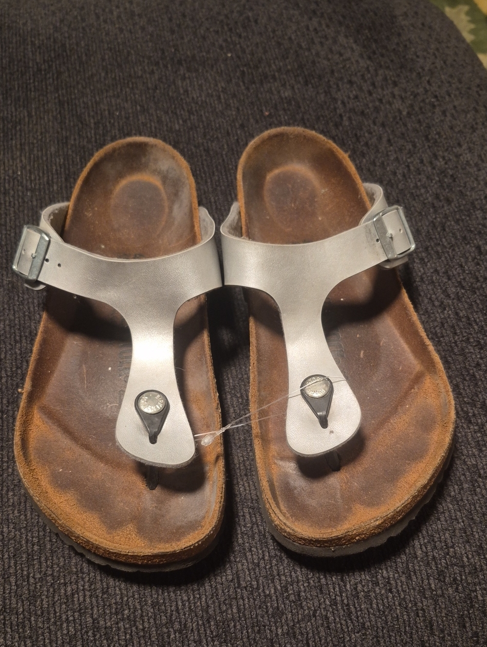 Silver Toe-Post Sandals
